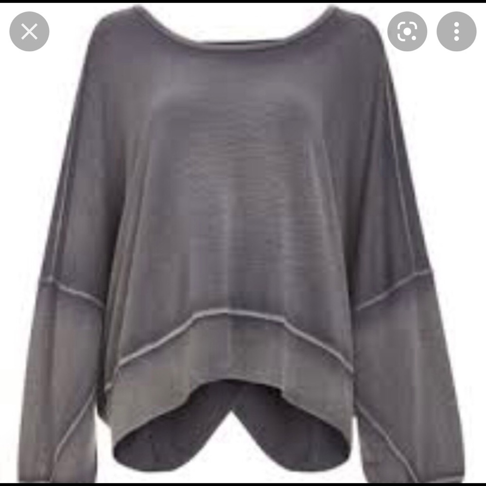 Free people - super soft oversized grey backless sweater